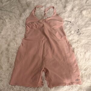 Brand new with tags, alo soft centerstage onesie, ballet pink XS